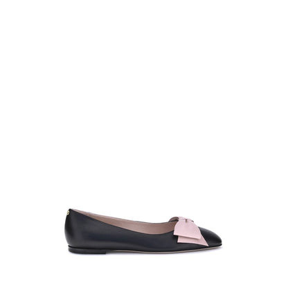 Black Goatskin Ballet Flats