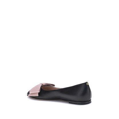 Black Goatskin Ballet Flats