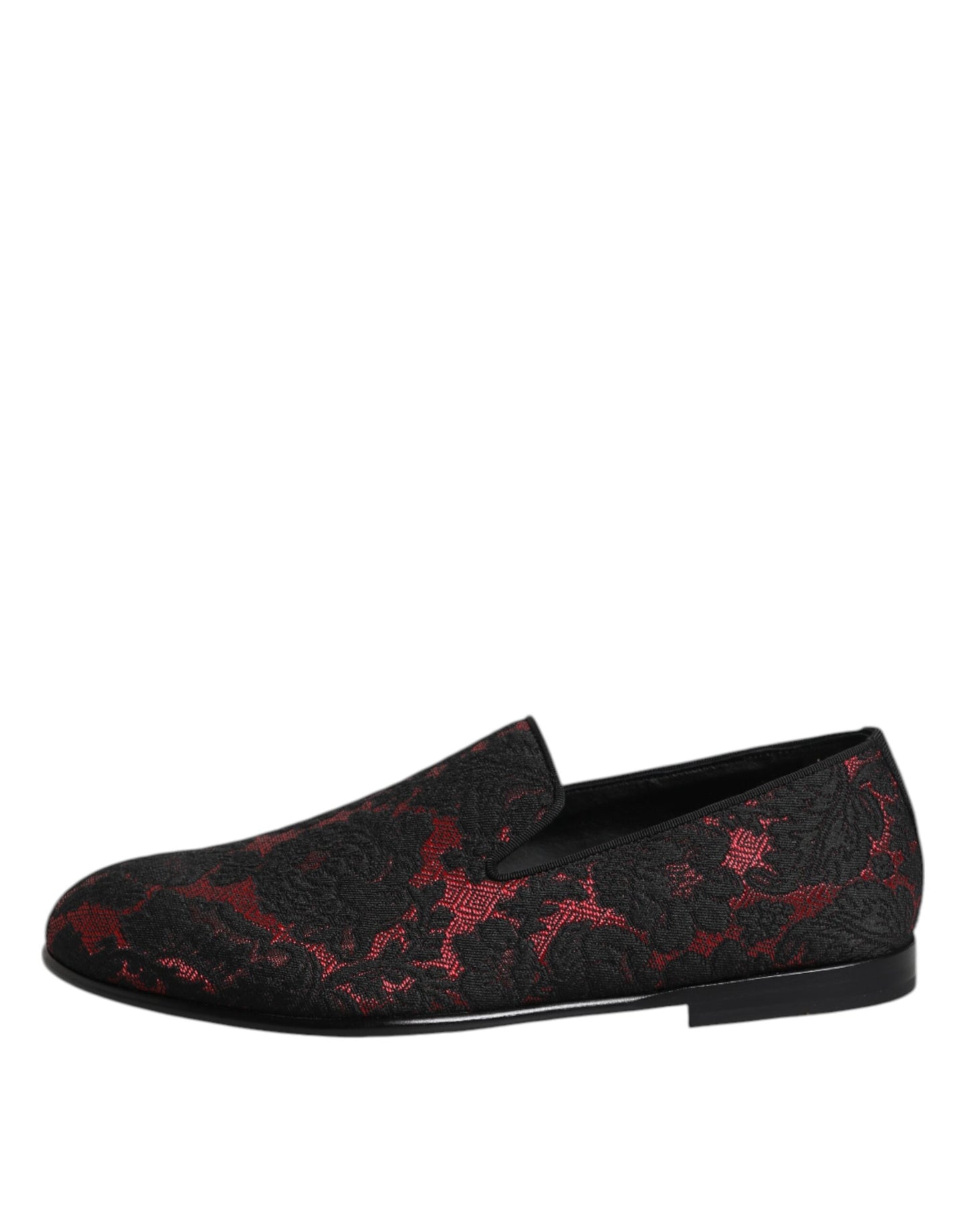 Red Black Jacquard Slip On Men Loafers Shoes