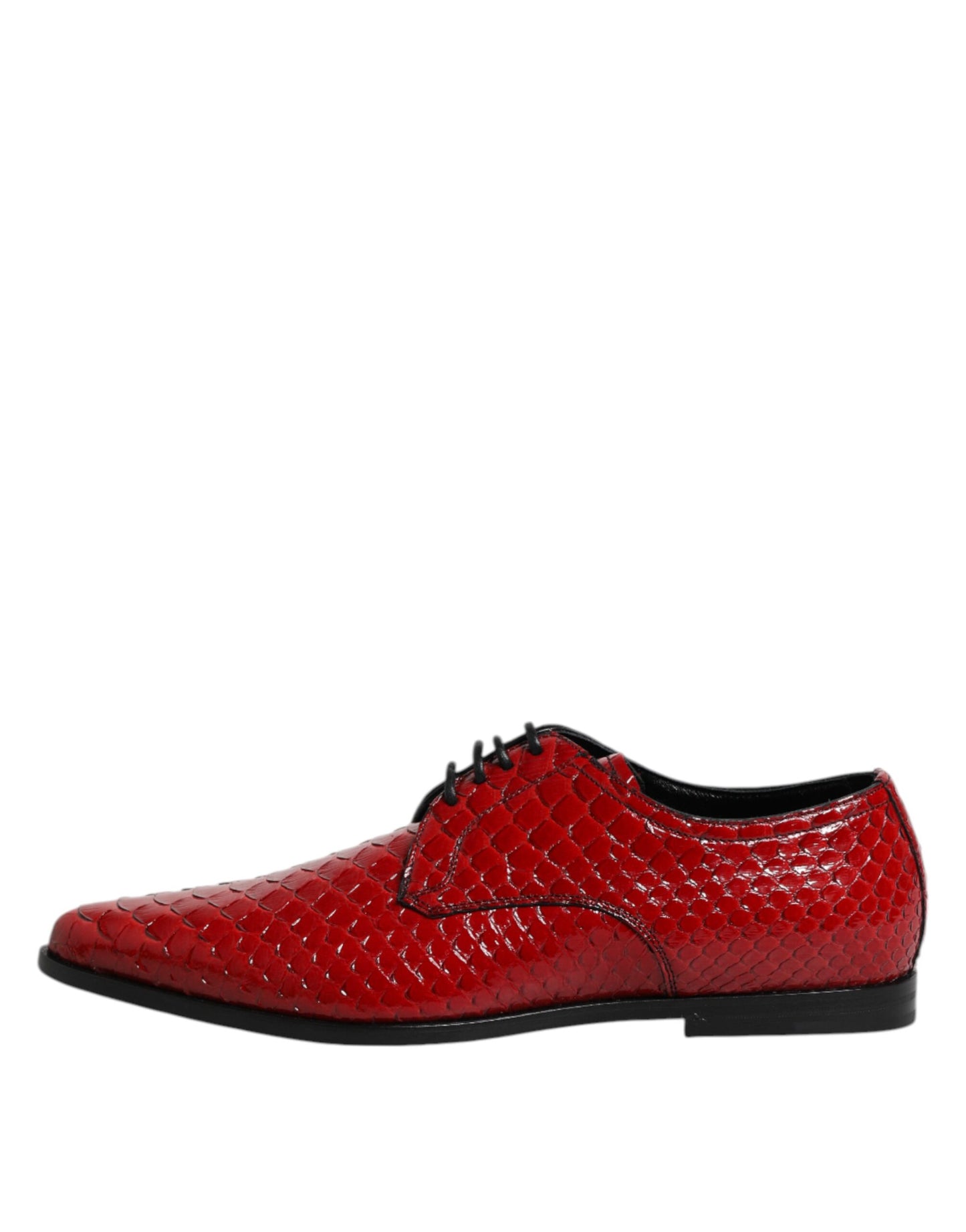Red Exotic Leather Lace Up Dress Derby Shoes