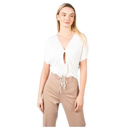 White Viscose Women Top