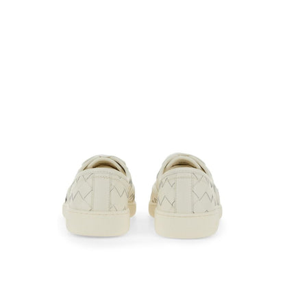 White Calfskin Low Top Sneakers