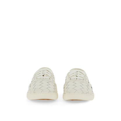 White Calfskin Low Top Sneakers