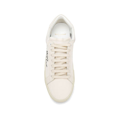 White Canvas Low Top Sneakers