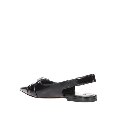 Black Calfskin Ballet Flats