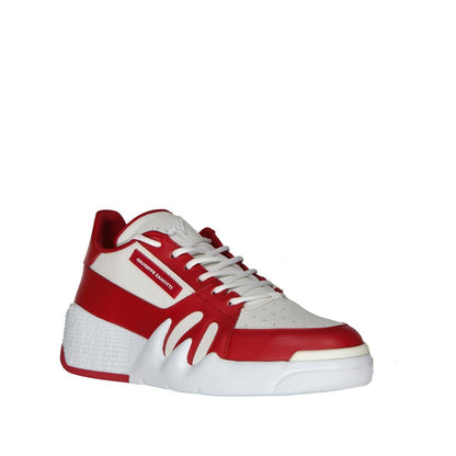 Red Calfskin Low Top Sneakers