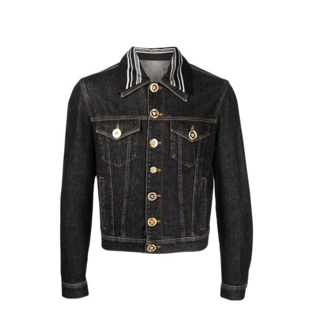 Black Cotton Denim Jacket
