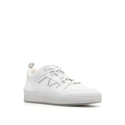White Calfskin Low Top Sneakers
