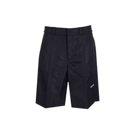 Black Nylon Bermuda Shorts