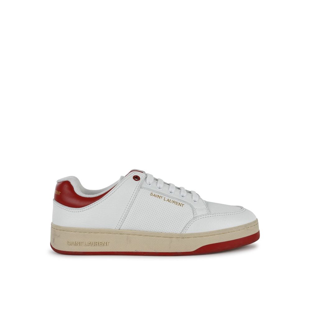 White Calfskin Low Top Sneakers