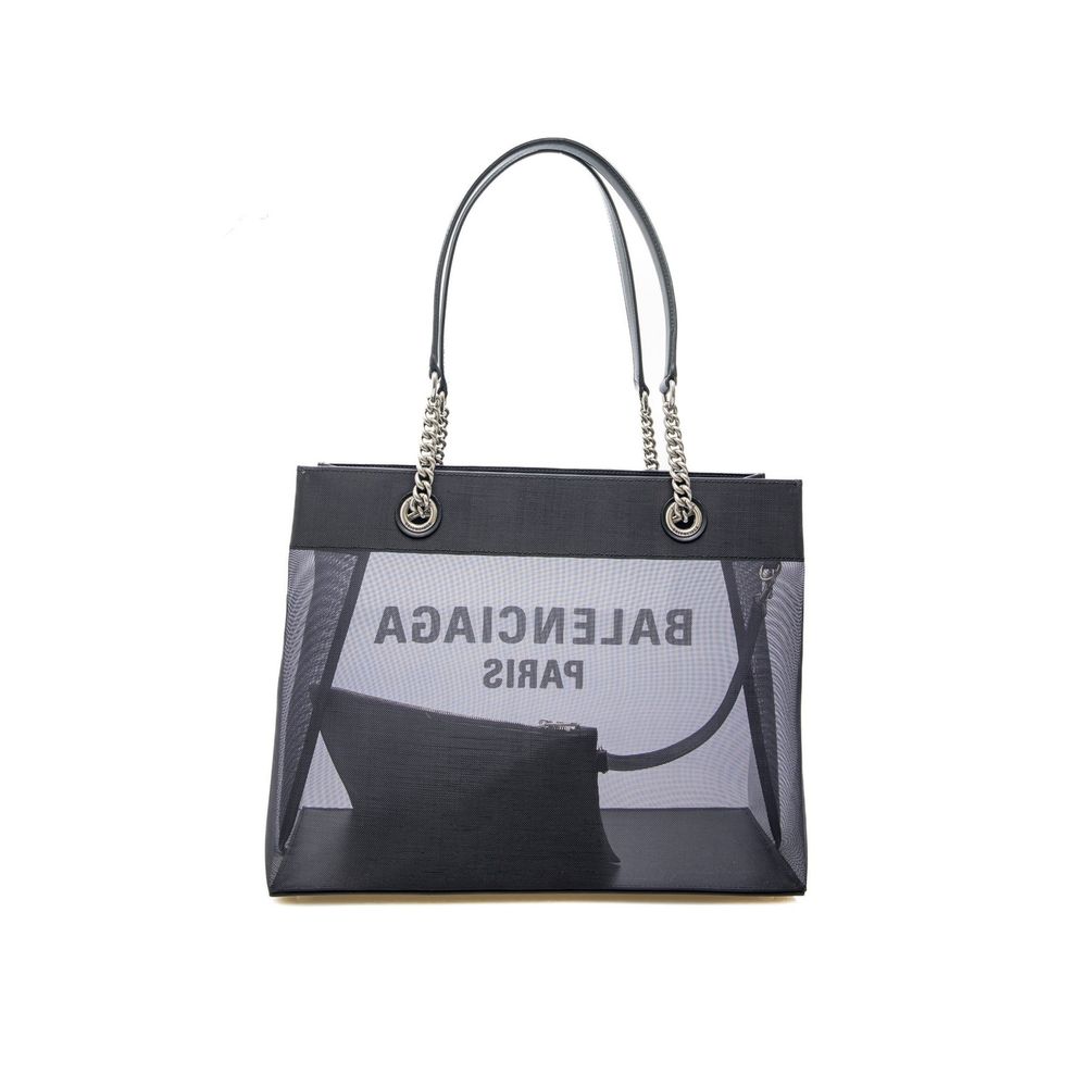 Black Polyester Tote Bag