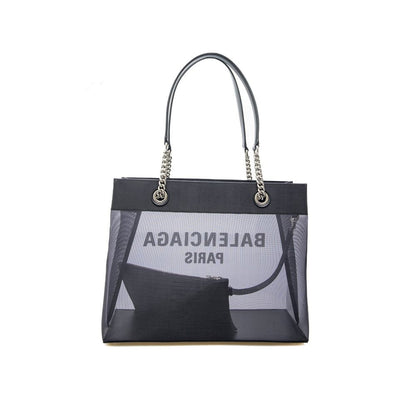 Black Polyester Tote Bag