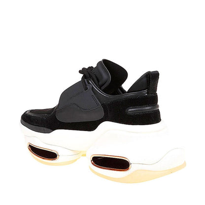 Black Calfskin Chunky Sneakers