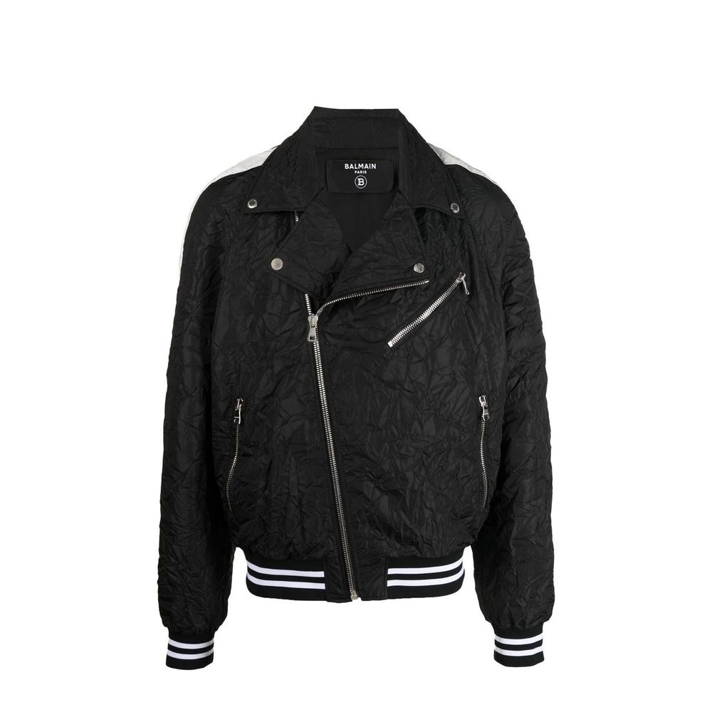 Black Polyester Bomber
