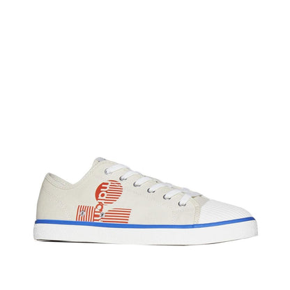 Beige Canvas Low Top Sneakers