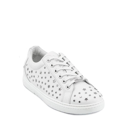 White Calfskin Low Top Sneakers