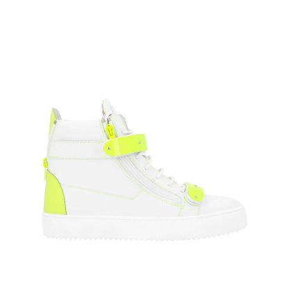 White Calfskin High Top Sneakers