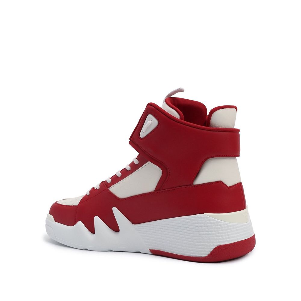 Red Calfskin High Top Sneakers