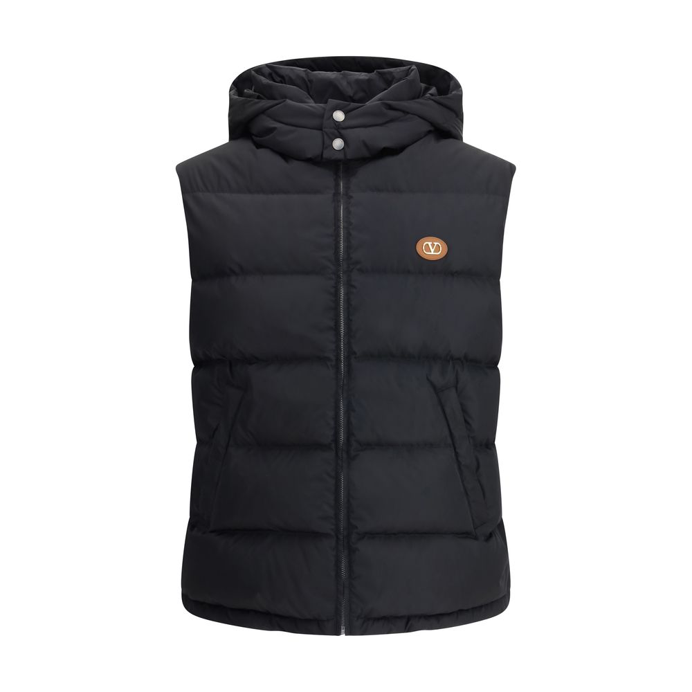 Black Goose Down Sleveless Jacket