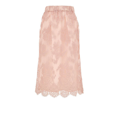 Pink Cotton Midi Skirt