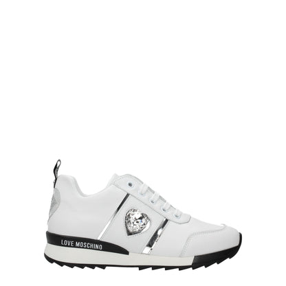 White Leather Low Top Sneakers