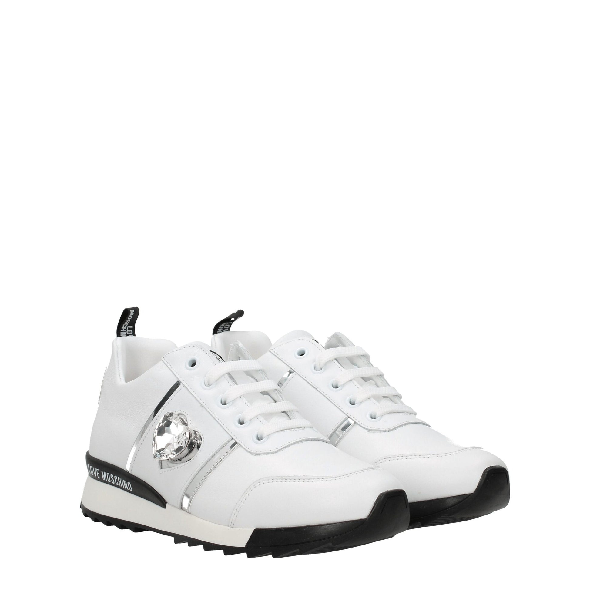 White Leather Low Top Sneakers