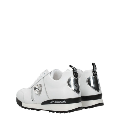 White Leather Low Top Sneakers