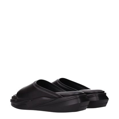 Black Leather Slippers