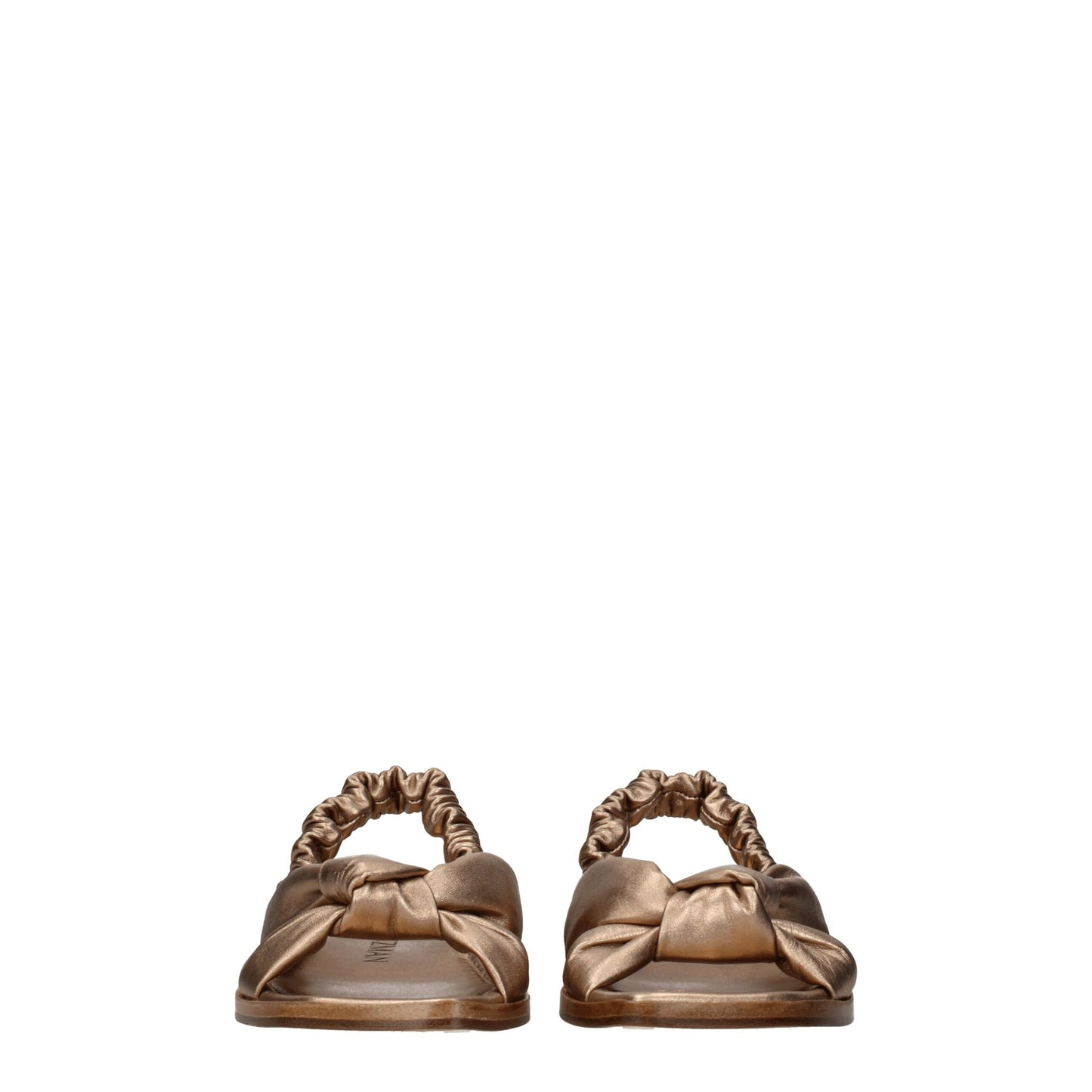 Gold Leather Flat Sandals