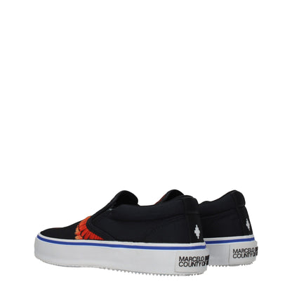 Black Fabric Slip-On Loafers