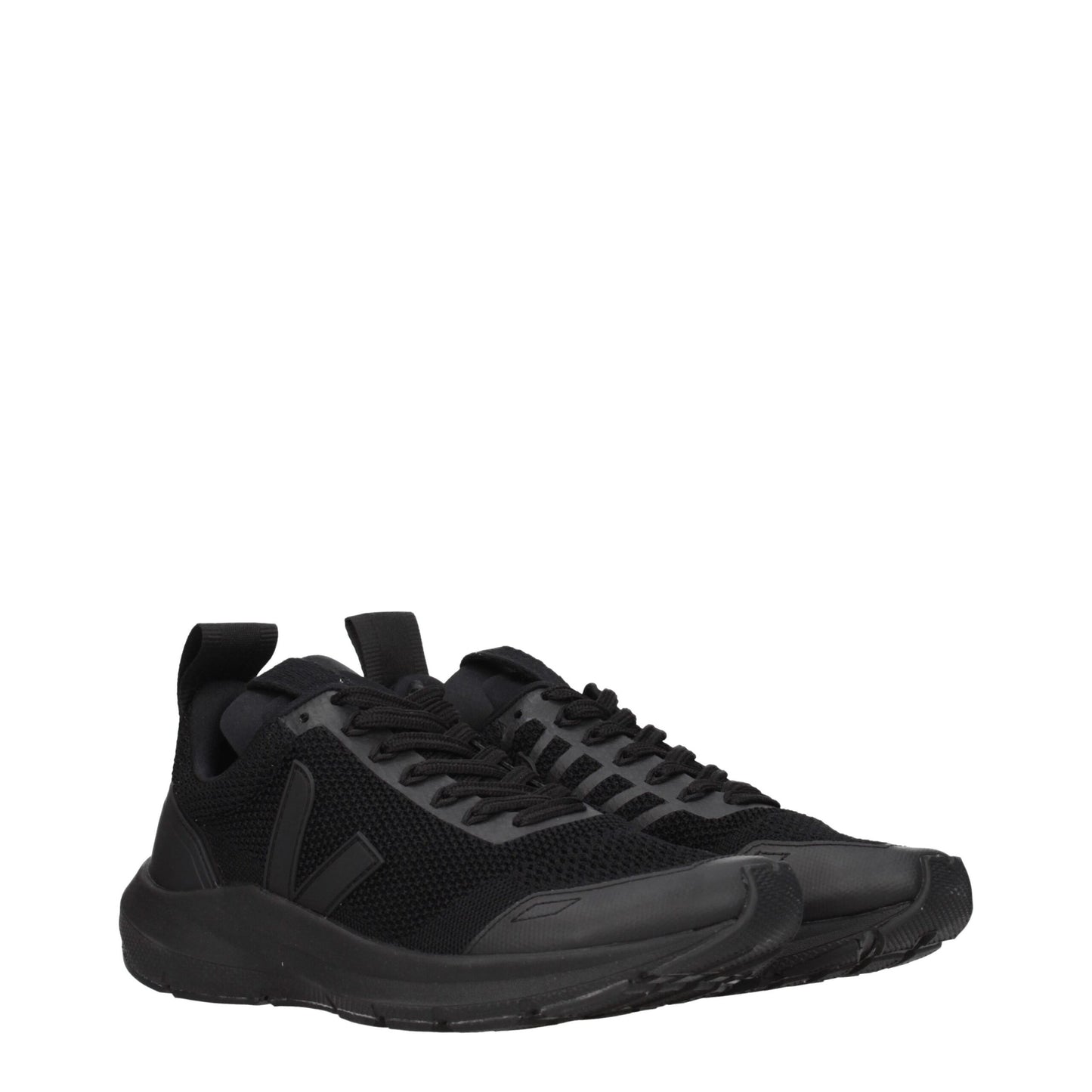 Black Fabric Athletic Sneakers