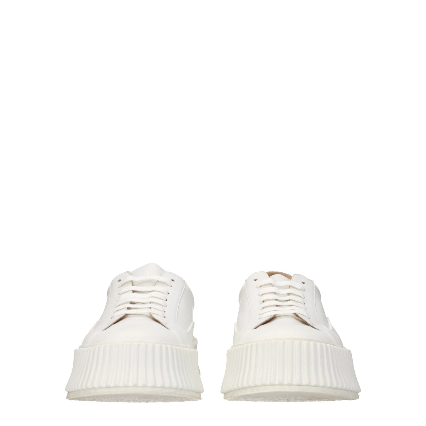 White Leather Platform Sneakers