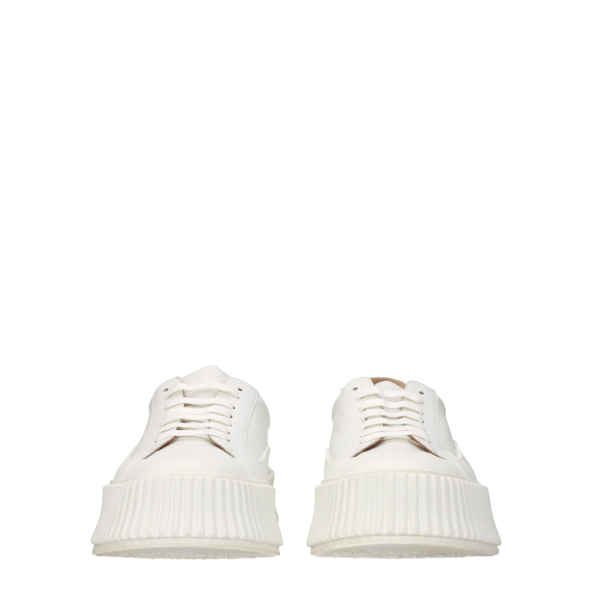 White Leather Platform Sneakers