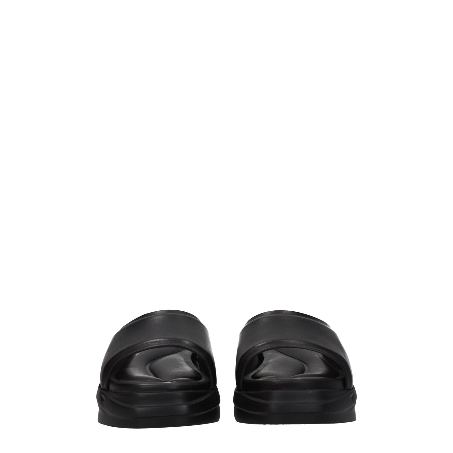 Black Leather Slippers