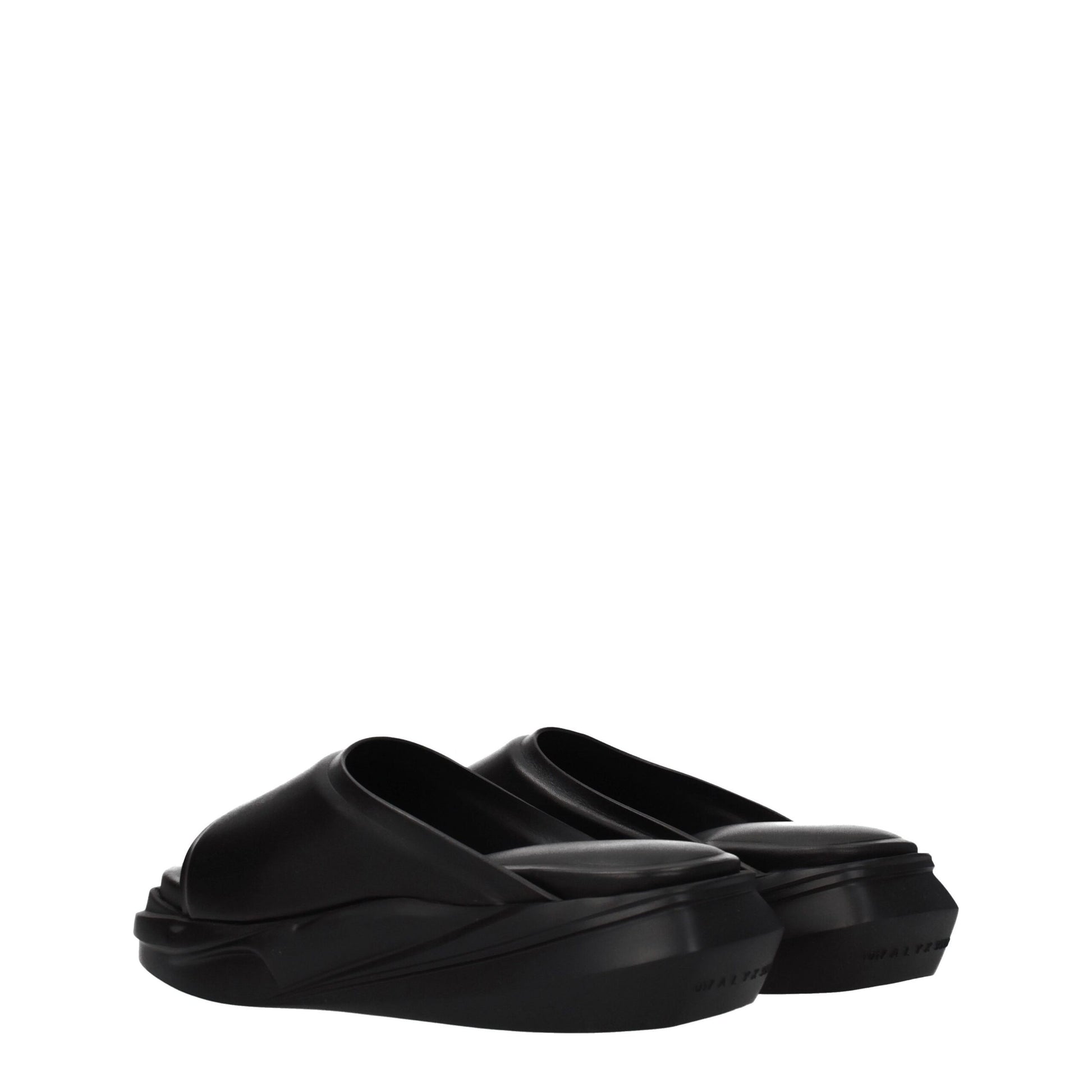 Black Leather Slippers