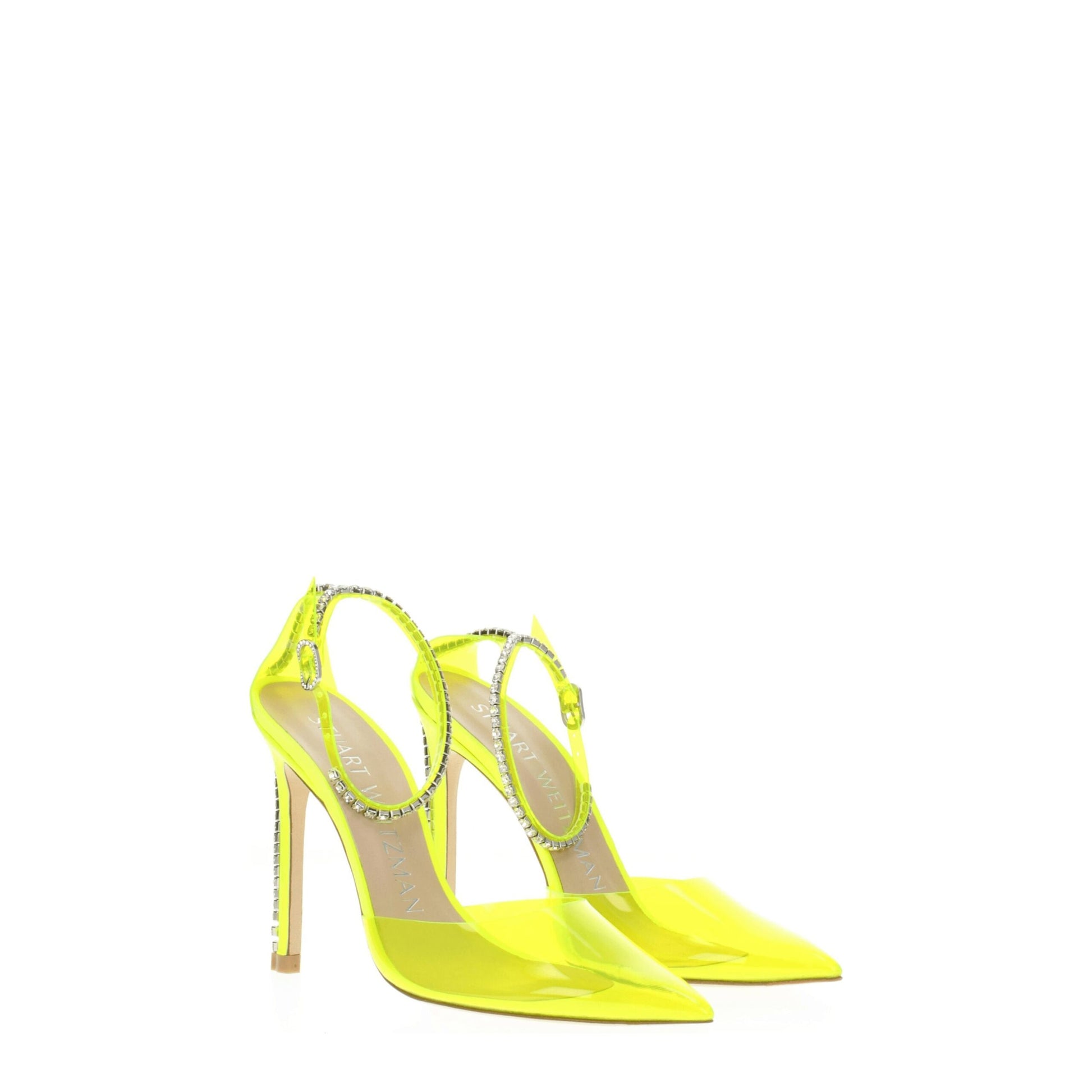 Yellow Pvc Stiletto Heel Sandals