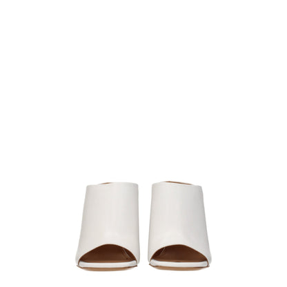 White Leather Platform Sandals