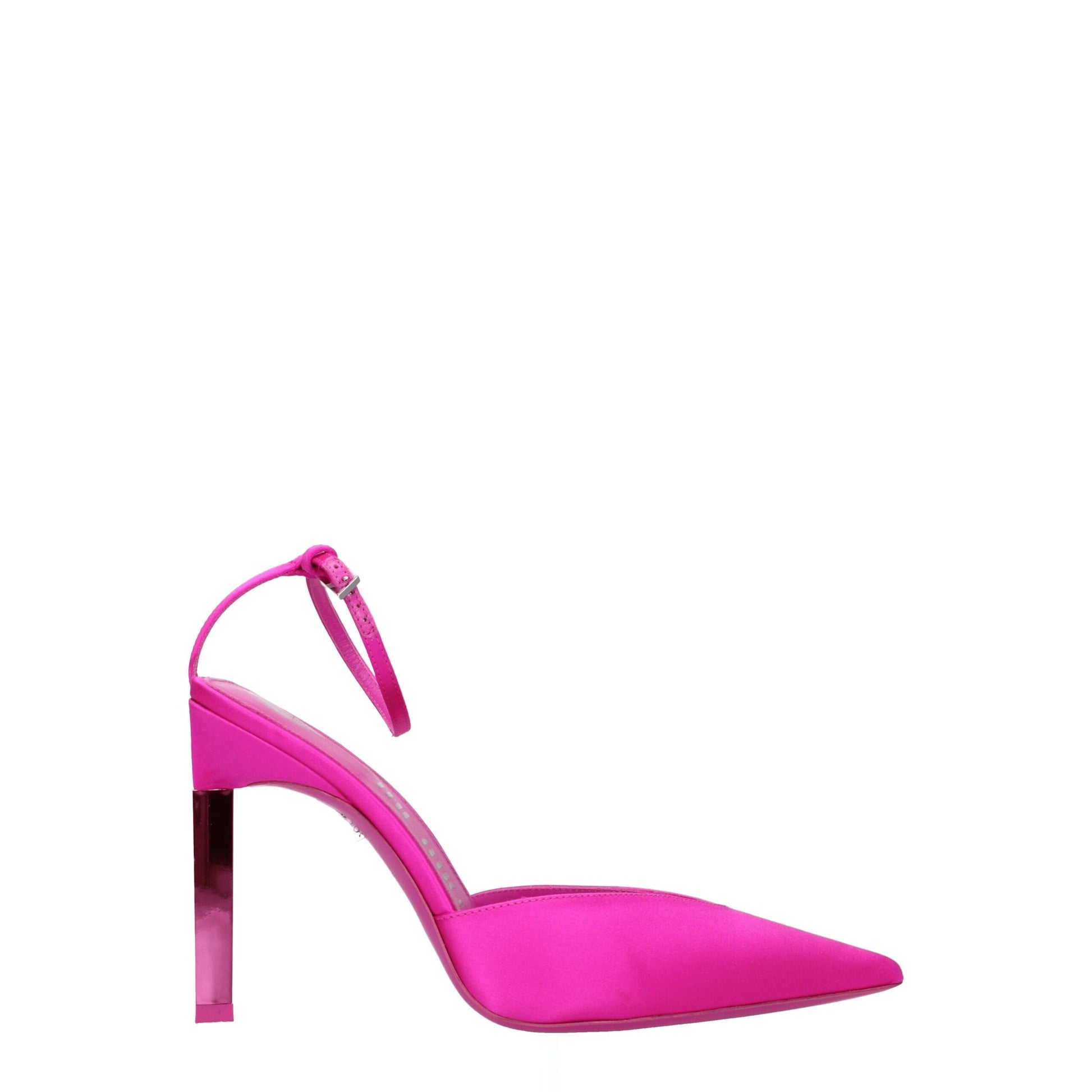 Pink Satin Stiletto Heel Sandals