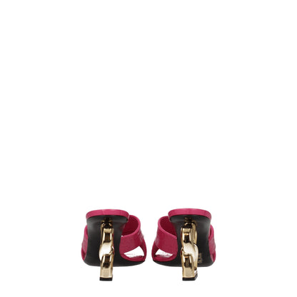 Pink Leather Platform Sandals