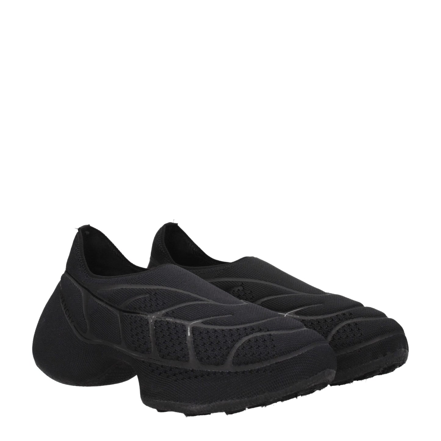 Black Fabric Slip-On Loafers