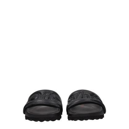 Black Leather Slippers