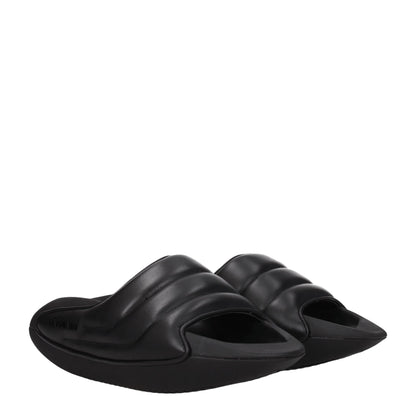 Black Leather Slippers