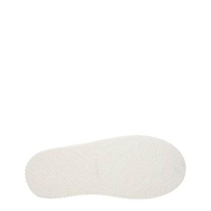 White Fabric Platform Sneakers