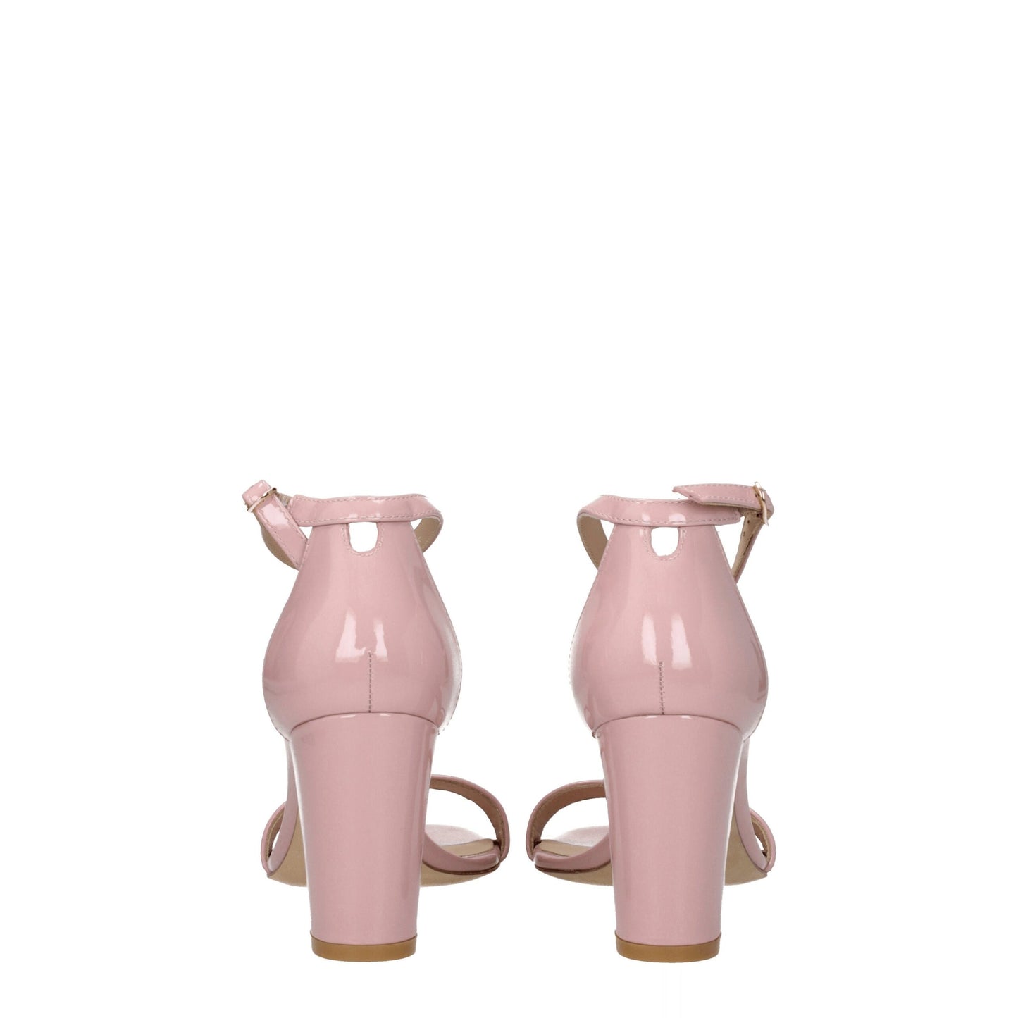 Pink Leather Stiletto Heel Sandals