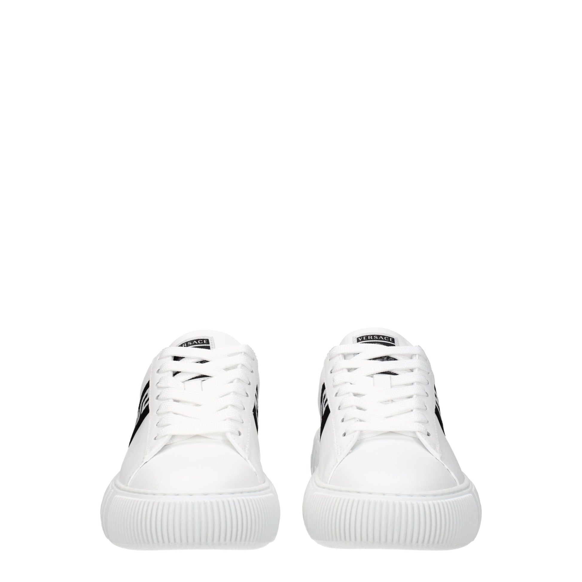 White Leather Low Top Sneakers