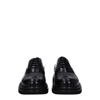 Black Leather Oxfords And Derbies