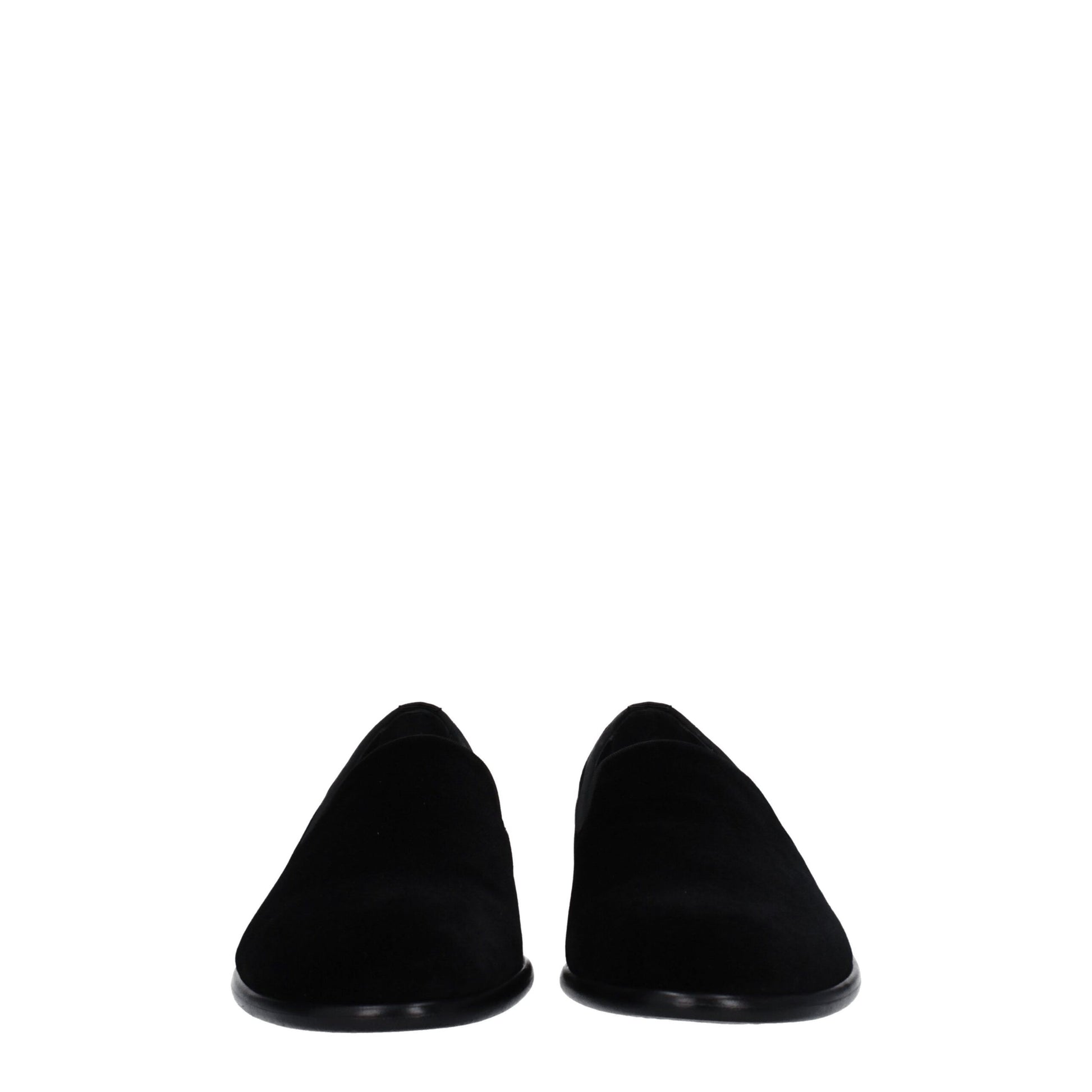 Black Velvet Slip-On Loafers