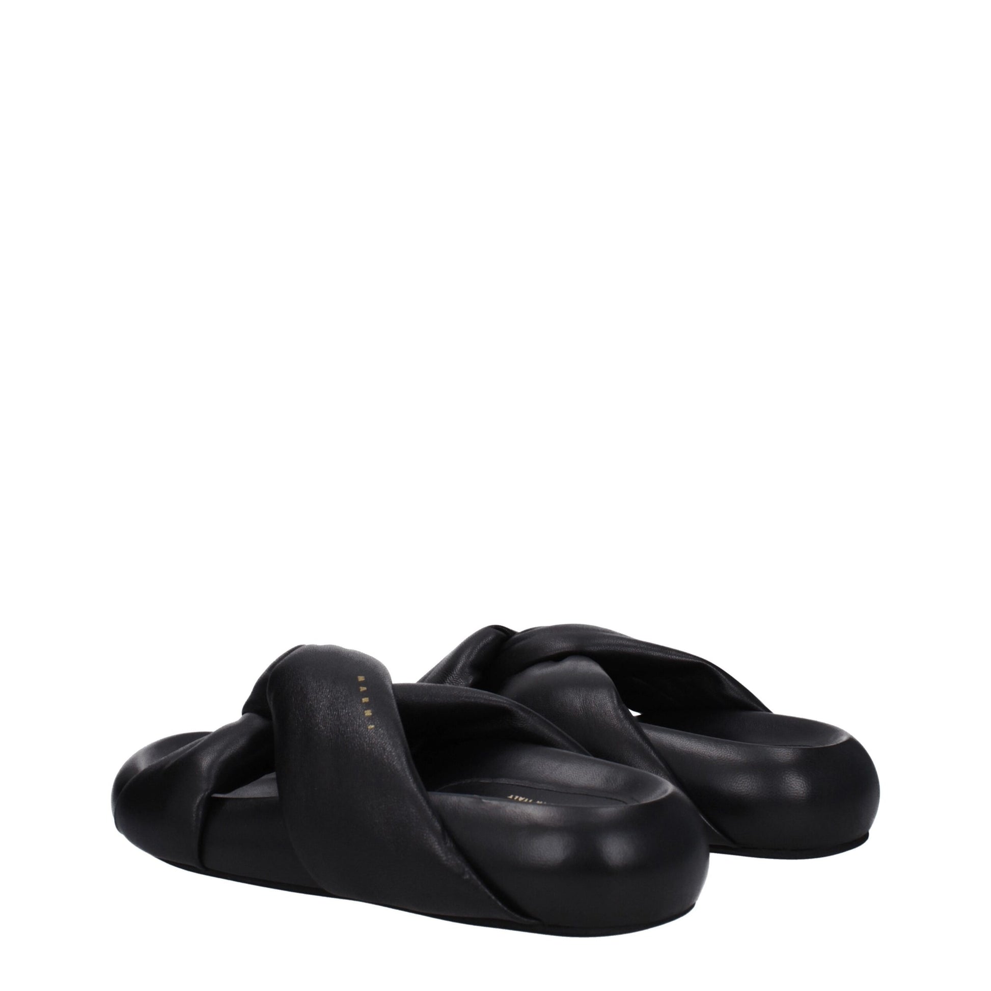 Black Leather Slippers