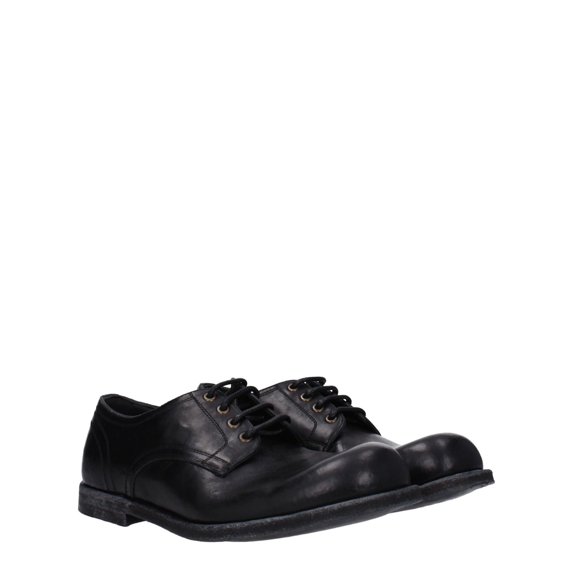 Black Leather Oxfords And Derbies