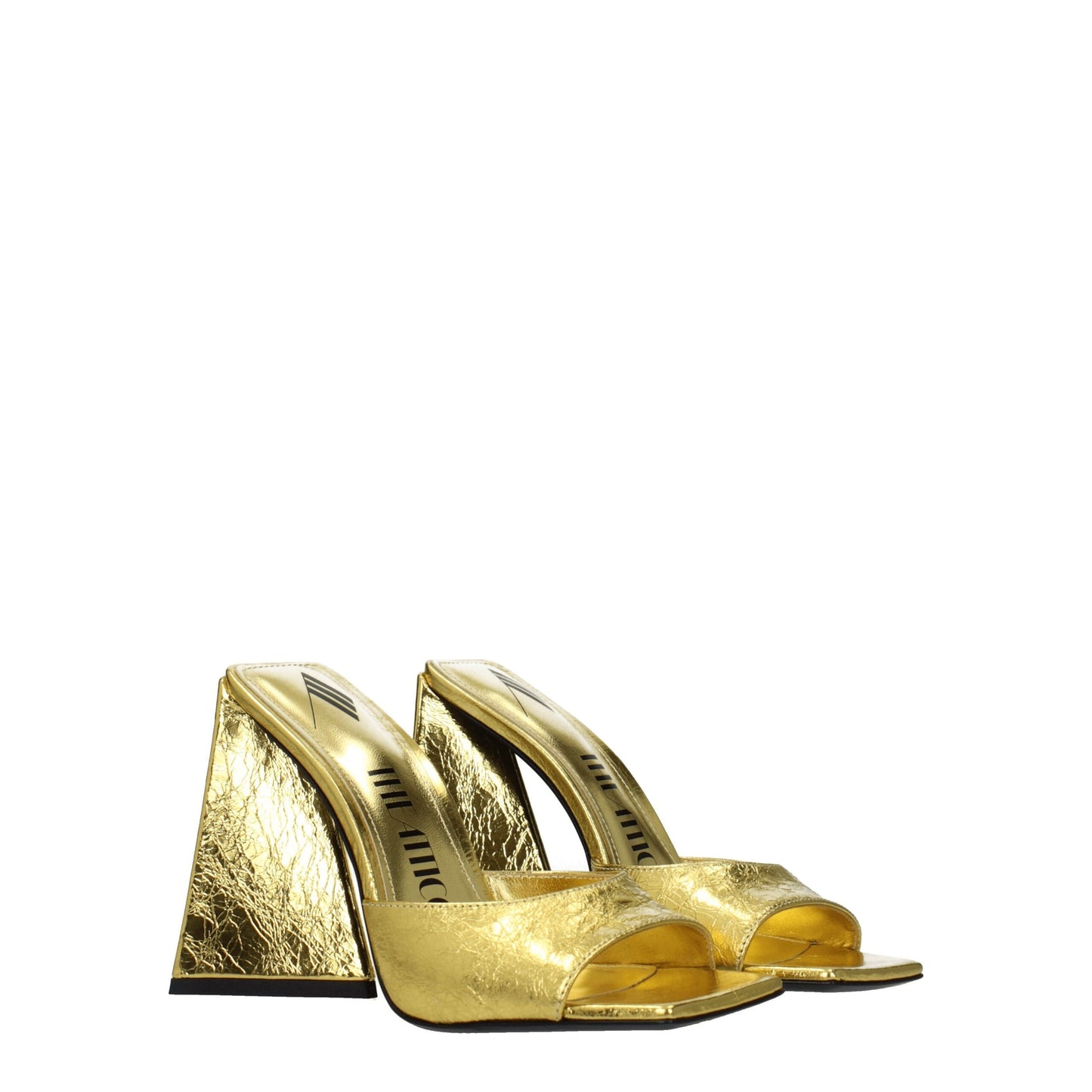 Gold Leather Platform Sandals